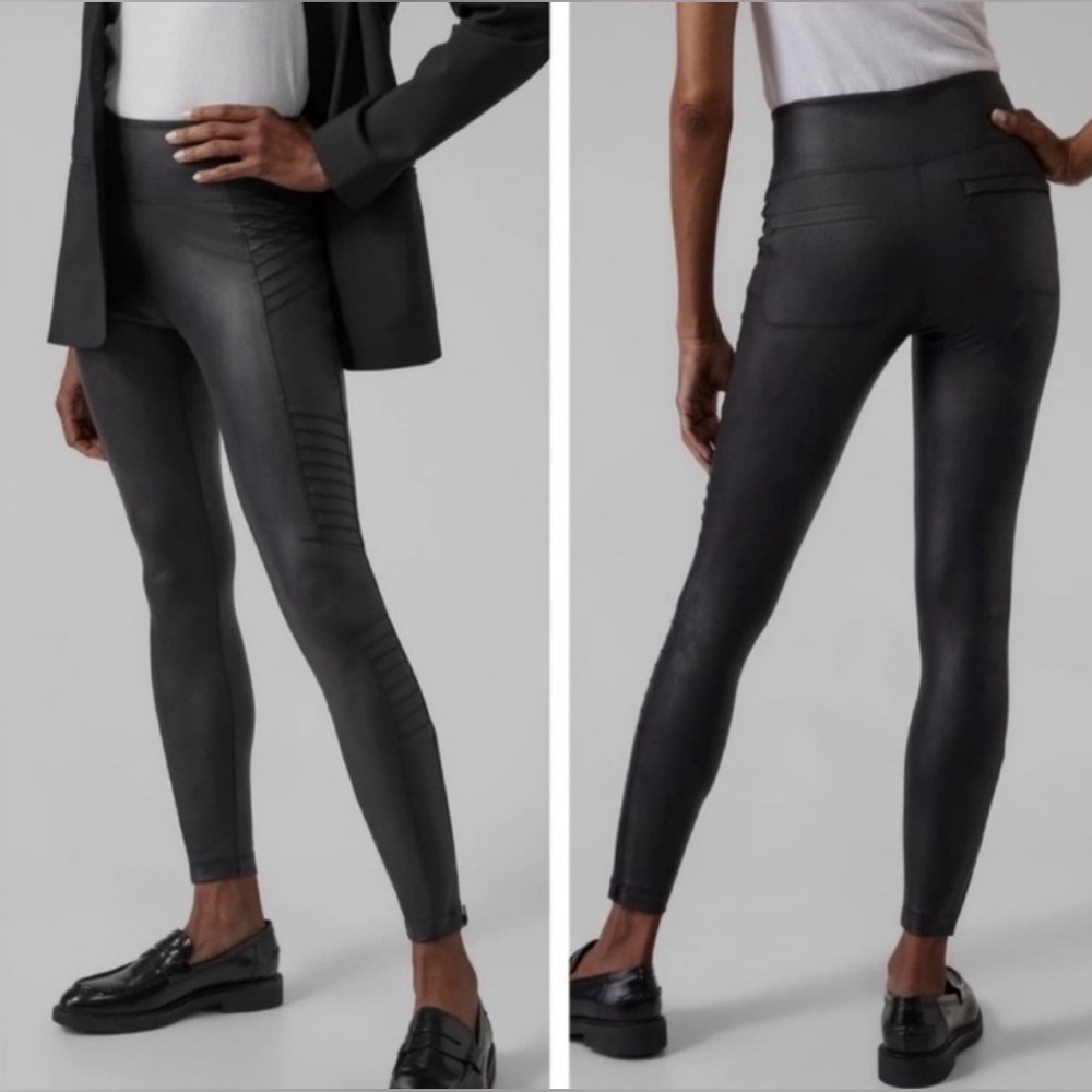 Athleta Black Moto Tight Legging Delancy Womans M